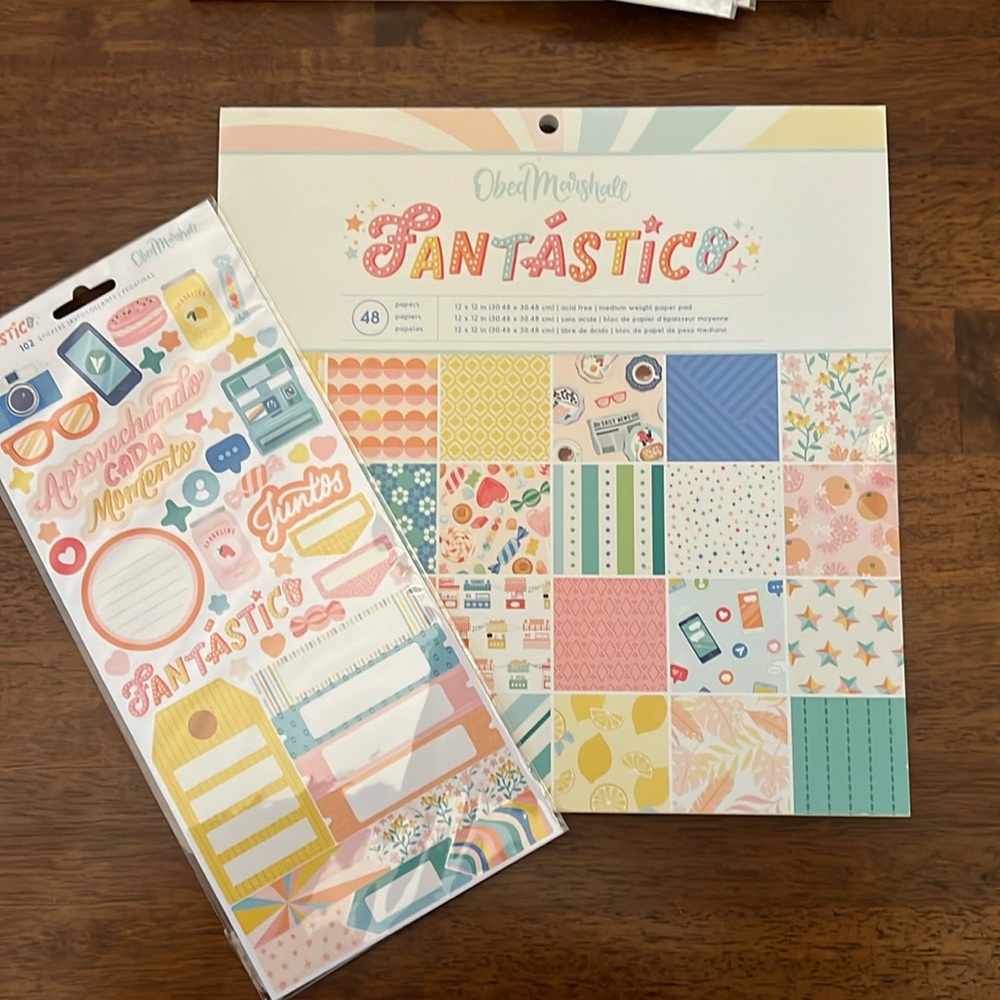 Scrapbooking American Crafts “Fantastico” Obed Marshall Paper Collection Bundle